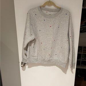 Old Navy Crewneck Sweatshirt with Embroidered Star Accents